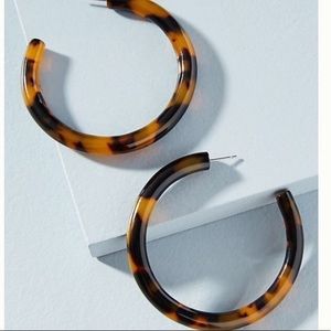 Anthropologie tortoise shell hoop earrings